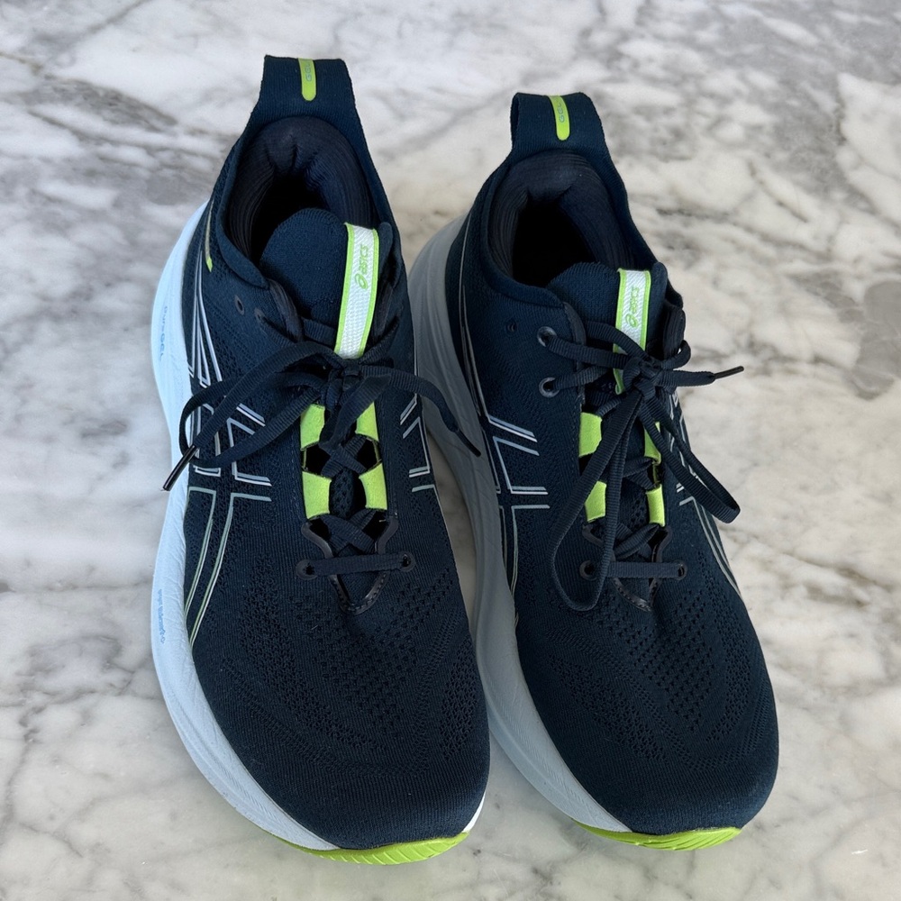 Asics men’s Navy and Neon Green Sneakers